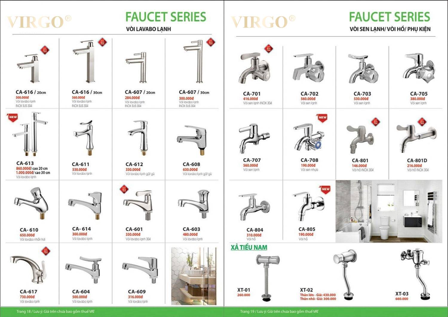 Catalogue và bảng giá Thiết bị vệ sinh VIRGO mới nhất /Page 10